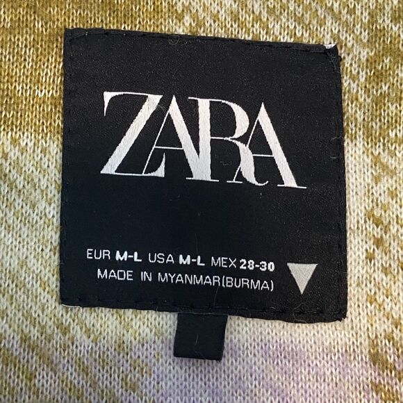 Zara Oversized Shacket Women's M/L Multicolor Plaid Wool Blend Button Up Pockets - Picture 5 of 7